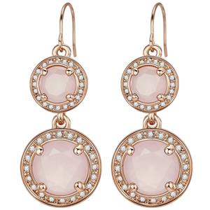Lulu & Jane, Ohrhänger Roségold Glas Weiß Rosa in roségold, Schmuck für Damen
