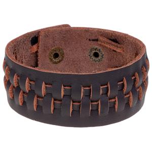 LGT JWLS Gevlochten lederen heren armband Donkerbruin