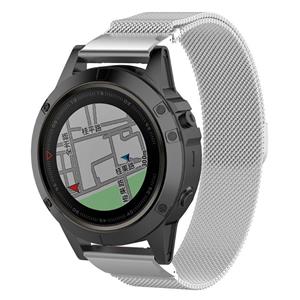 Strap-it Garmin Fenix 5x / 6x Milanese band (zilver)