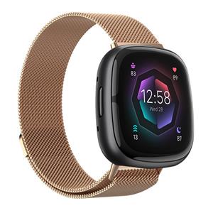 Strap-it Fitbit Sense 2 Milanese band (rosé goud)