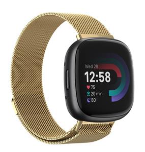Strap-it Fitbit Versa 4 Milanese band (goud)