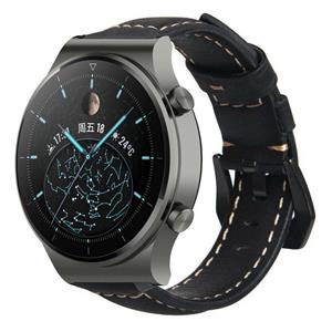 Strap-it Huawei Watch GT 2 Pro leren band (zwart)