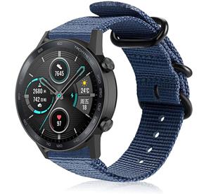 Strap-it Honor Magic Watch 2 nylon gesp band (blauw)