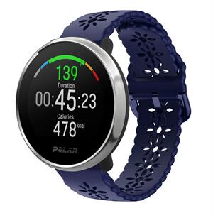 Strap-it Polar Unite siliconen bandje met patroon (donkerblauw)
