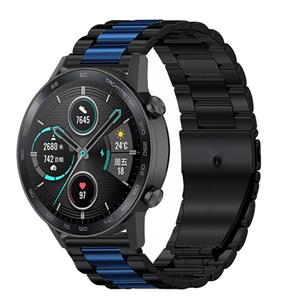 Strap-it Honor Magic Watch 2 stalen band (zwart/blauw)