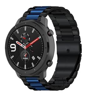 Strap-it Xiaomi Amazfit GTR stalen band (zwart/blauw)