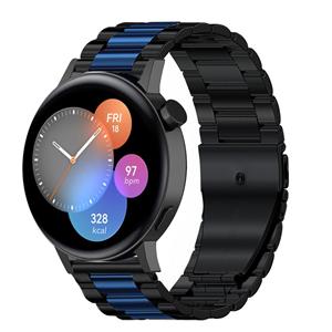 Strap-it Huawei Watch GT 3 42mm stalen band (zwart/blauw)