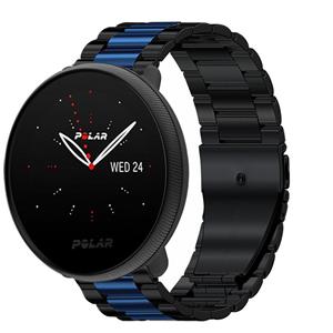 Strap-it Polar Ignite 2 stalen band (zwart/blauw)