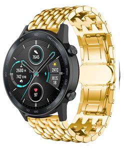 Strap-it Honor Magic Watch 2 stalen draak band (goud)