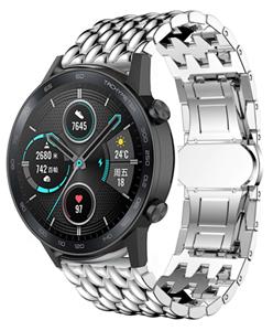 Strap-it Honor Magic Watch 2 stalen draak band (zilver)