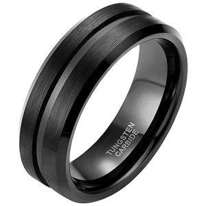 Mendes Heren ring Wolfraam Zwart 8mm-21mm