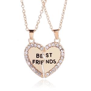 LGT JWLS BFF Ketting LGT Jewels Best Friends Hartje Kristallen Goudkleurig