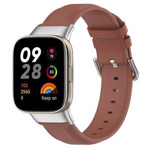 Strap-it Redmi Watch 3 leren bandje (bruin)