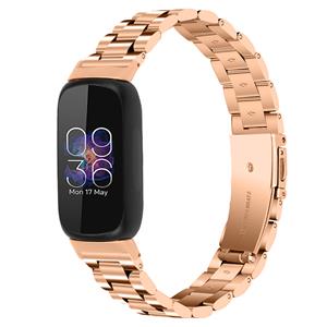 Strap-it Fitbit Inspire 3 stalen bandje (rosé goud)