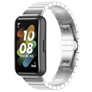 Strap-it Huawei band 7 metalen bandje (zilver)