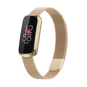 Strap-it Fitbit Luxe Milanese band (champagne goud)