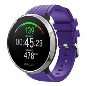Strap-it Polar Ignite twill siliconen band (paars)