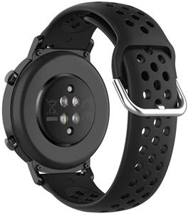 Strap-it Fossil Gen 6 - 44mm siliconen bandje met gaatjes (zwart)