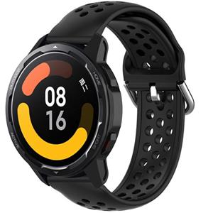 Strap-it Xiaomi Watch S1 siliconen bandje met gaatjes (zwart)