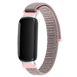 Strap-it Fitbit Inspire 3 nylon bandje (pink sand)