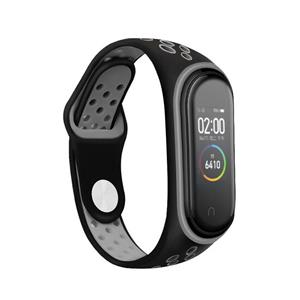 Strap-it Xiaomi Mi Band 6 sport bandje (zwart/grijs)