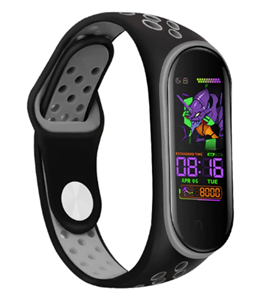 Strap-it Xiaomi Mi Band 5 sport bandje (zwart/grijs)
