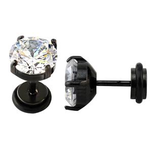 Mendes Zirconia Stud oorbellen Black 7mm