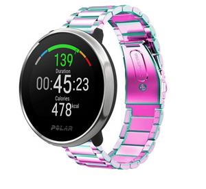 Strap-it Polar Ignite stalen band (regenboog)