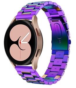 Strap-it Samsung Galaxy Watch 4 - 44mm stalen band (regenboog)