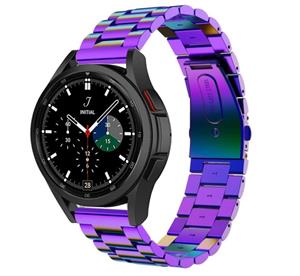 Strap-it Samsung Galaxy Watch 4 Classic 42mm stalen band (regenboog)