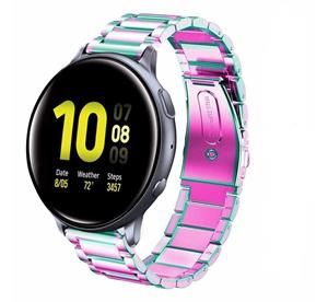 Strap-it Samsung Galaxy Watch Active stalen band (regenboog)