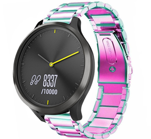 Strap-it Garmin Vivomove HR stalen band (regenboog)