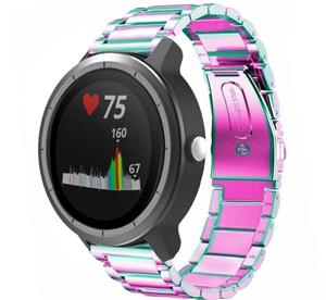 Strap-it Garmin Vivoactive 3 stalen band (regenboog)