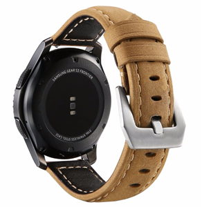 Strap-it Huawei Watch GT 3 46mm kalfsleren band (beige)