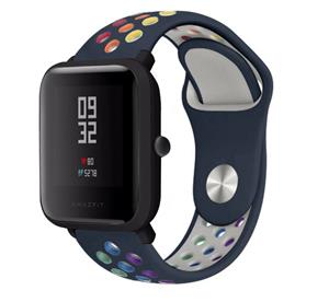 Strap-it Amazfit Bip sport band (donkerblauw kleurrijk)