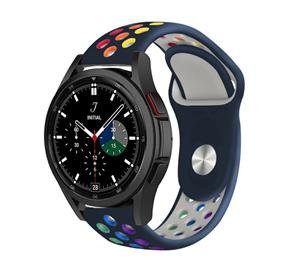 Strap-it Samsung Galaxy Watch 4 Classic 42mm sport band (donkerblauw/kleurrijk)