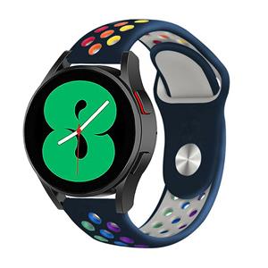 Strap-it Samsung Galaxy Watch 4 - 40mm sport band (donkerblauw/kleurrijk)
