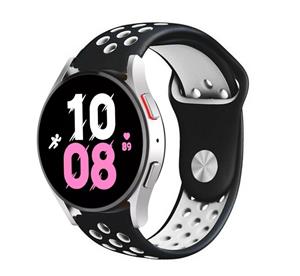 Strap-it Samsung Galaxy Watch 5 - 44mm sport band (zwart/wit)