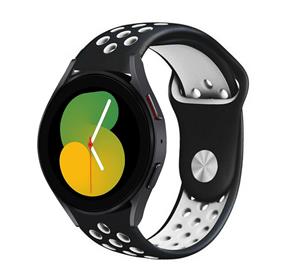 Strap-it Samsung Galaxy Watch 5 - 40mm sport band (zwart/wit)