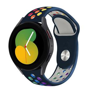 Strap-it Samsung Galaxy Watch 5 - 40mm sport band (donkerblauw/kleurrijk)