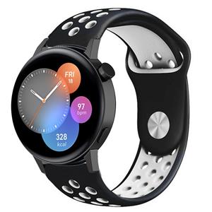 Strap-it Huawei Watch GT 3 42mm sport band (zwart/wit)