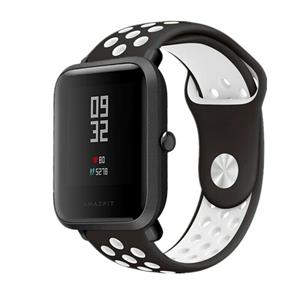Strap-it Xiaomi Amazfit Bip sport band (zwart/wit)
