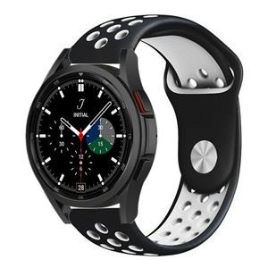Strap-it Samsung Galaxy Watch 4 Classic 46mm sport band (zwart/wit)