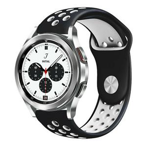 Strap-it Samsung Galaxy Watch 4 Classic 42mm sport band (zwart/wit)