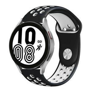 Strap-it Samsung Galaxy Watch 4 - 40mm sport band (zwart/wit)