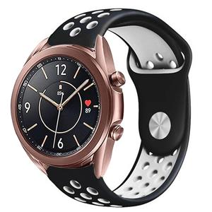 Strap-it Samsung Galaxy Watch 3 sport band 41mm (zwart/wit)