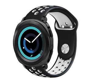 Strap-it Samsung Gear Sport sport band (zwart/wit)