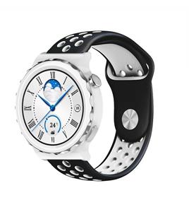 Strap-it Huawei Watch GT 3 Pro 43mm sport band (zwart/wit)