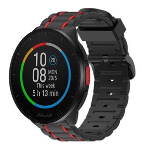 Strap-it Polar Pacer  sport gesp band (zwart/rood)