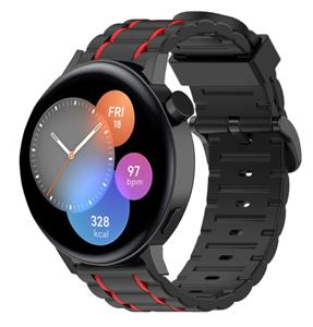 Strap-it Huawei Watch GT 3 42mm sport gesp band (zwart/rood)